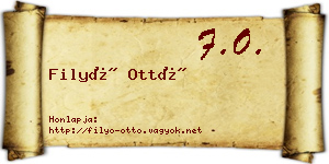 Filyó Ottó névjegykártya